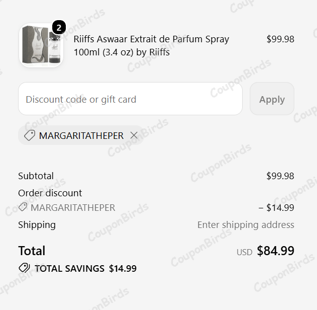 15% Intense Oud Promo Code Verification Screenshot