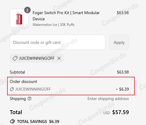 10% Juicefly Promo Code Verification Screenshot