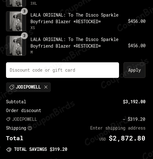 10% Dressed in Lala Promo Code Verification Screenshot