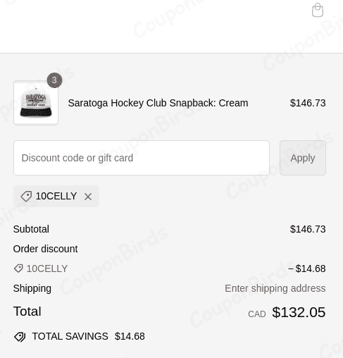 10% Celly Hockey Co Promo Code Verification Screenshot