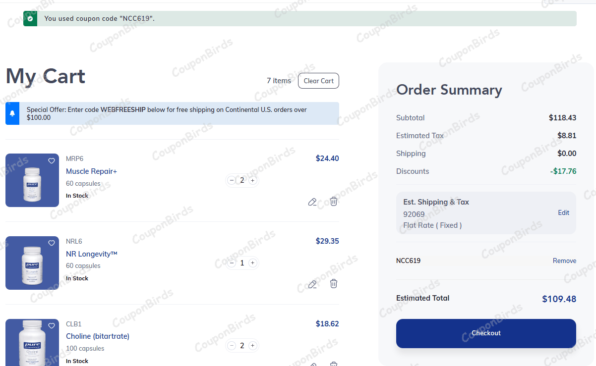 15% Pure Encapsulations Promo Code Verification Screenshot