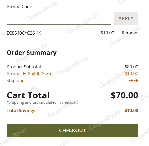 $10 Cabela's Promo Code Verification Screenshot