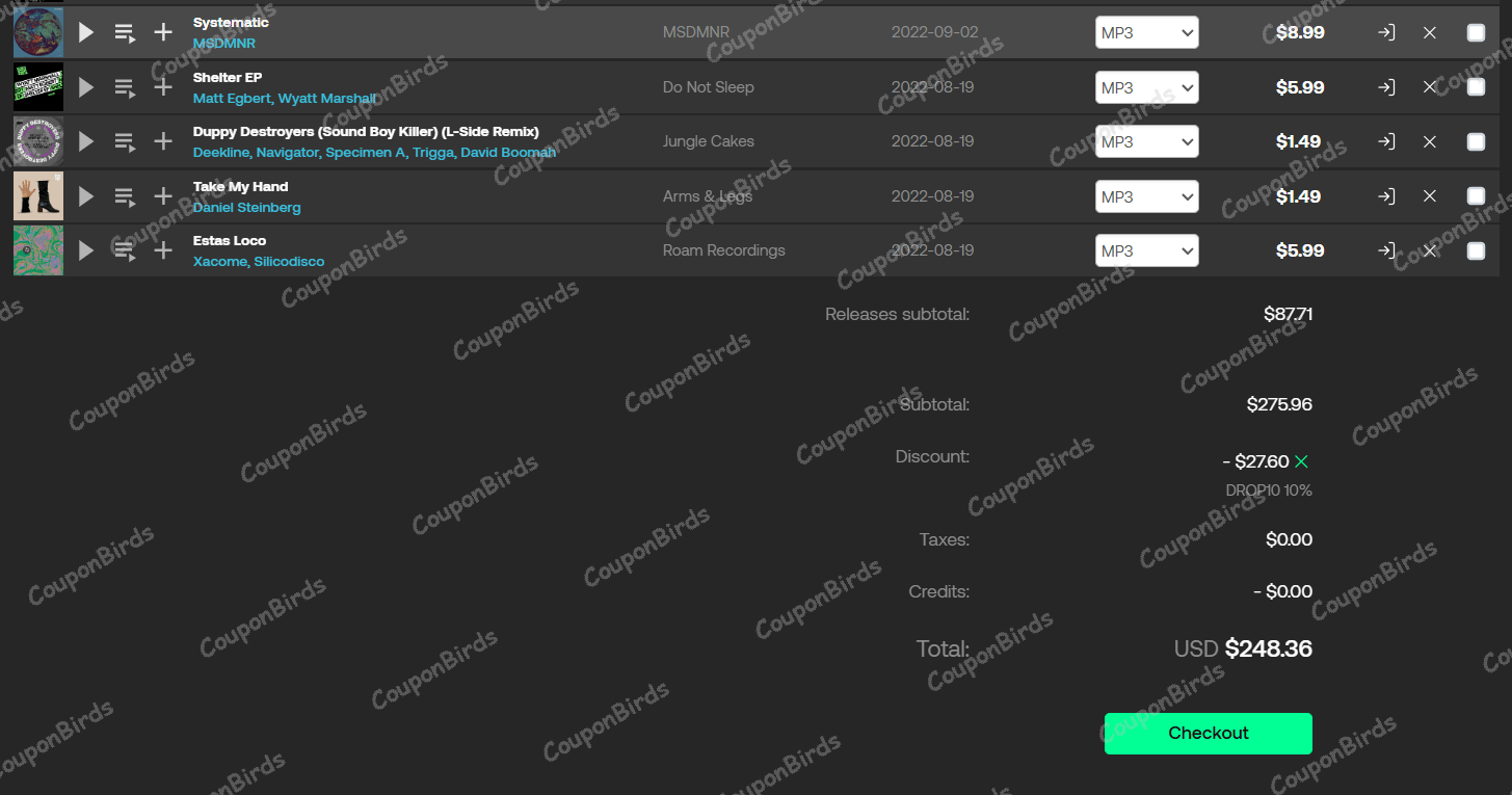 10% Beatport Promo Code Verification Screenshot