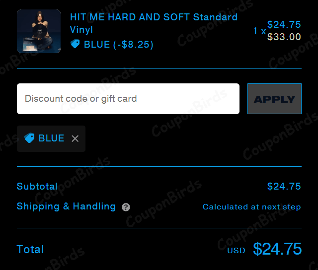 25% Billie Eilish Promo Code Verification Screenshot