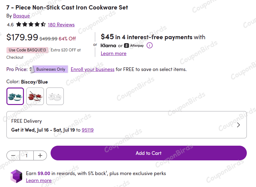64% Wayfair Promo Code Verification Screenshot
