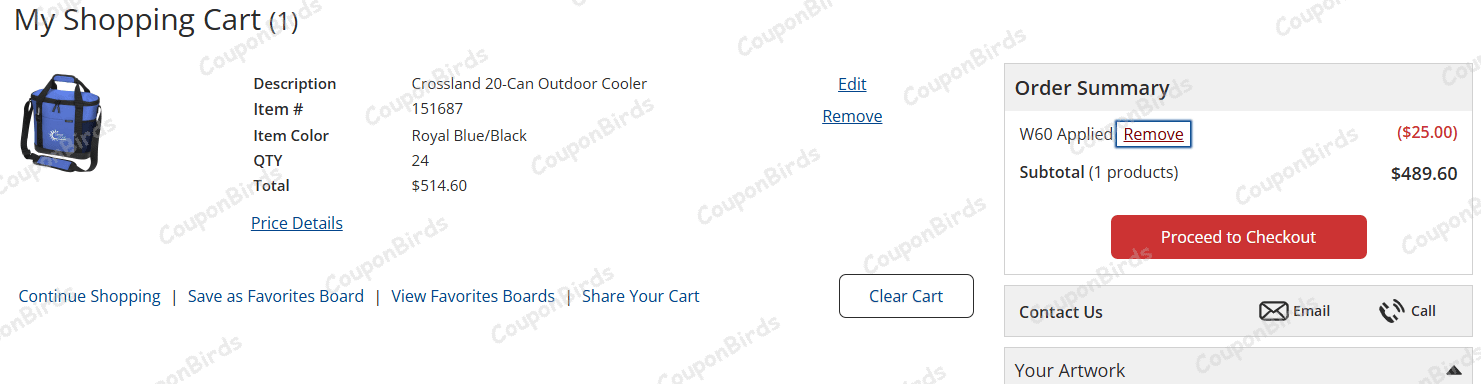 $25 4imprint Promo Code Verification Screenshot