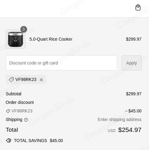 15% COSORI Promo Code Verification Screenshot