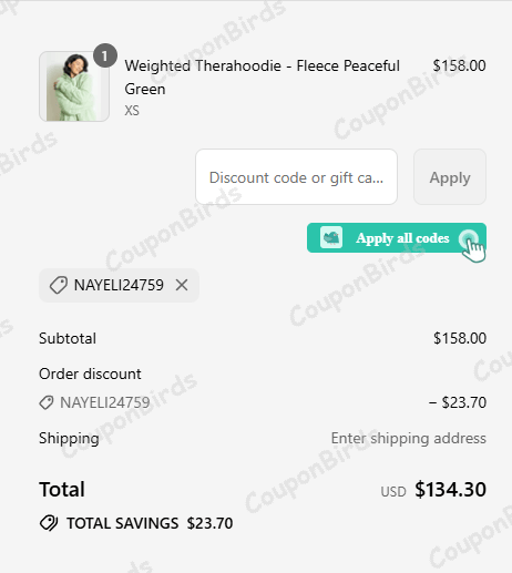 15% Thera Promo Code Verification Screenshot