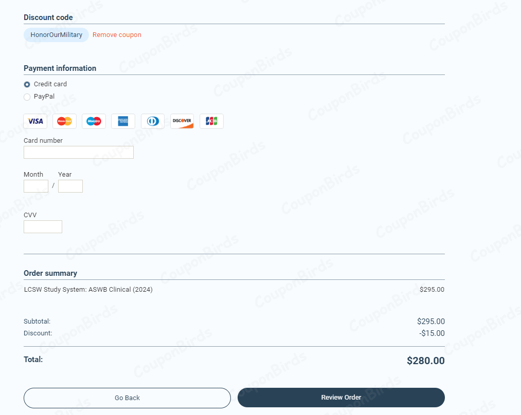 $15 Therapist Development Center Promo Code Verification Screenshot
