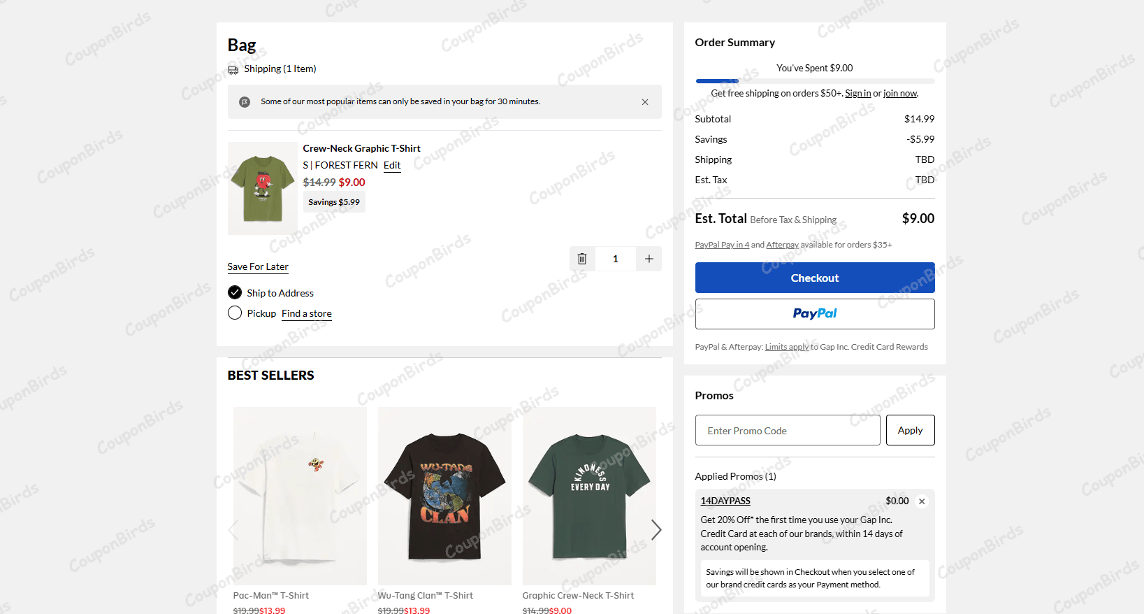 20% Old Navy Promo Code Verification Screenshot