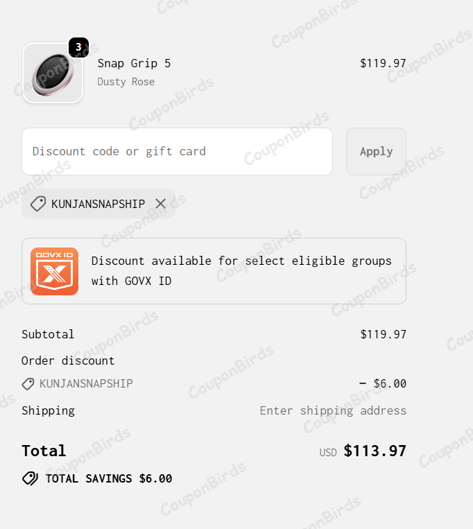 $6 Oh Snap Promo Code Verification Screenshot