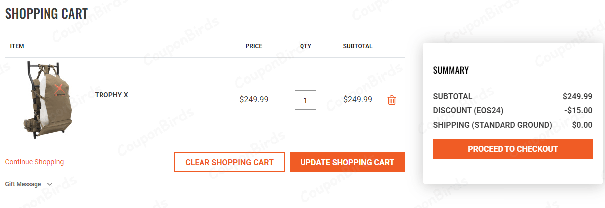 $15 ALPS OutdoorZ Promo Code Verification Screenshot