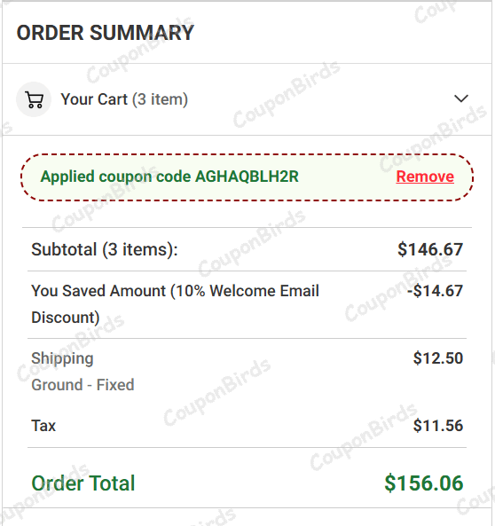10% Part Advantage Promo Code Verification Screenshot