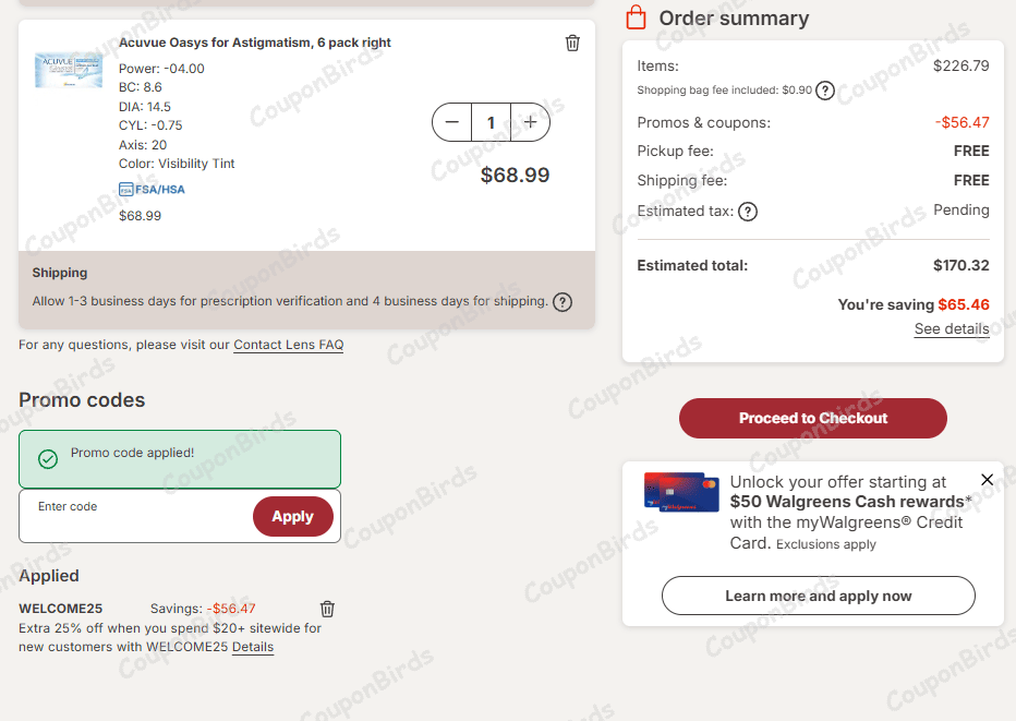 25% Walgreens Promo Code Verification Screenshot