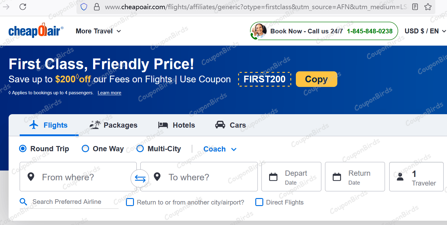 $200 CheapOair Promo Code Verification Screenshot