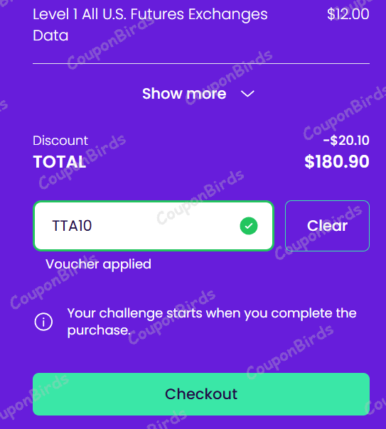 10% The Trading Pit Promo Code Verification Screenshot