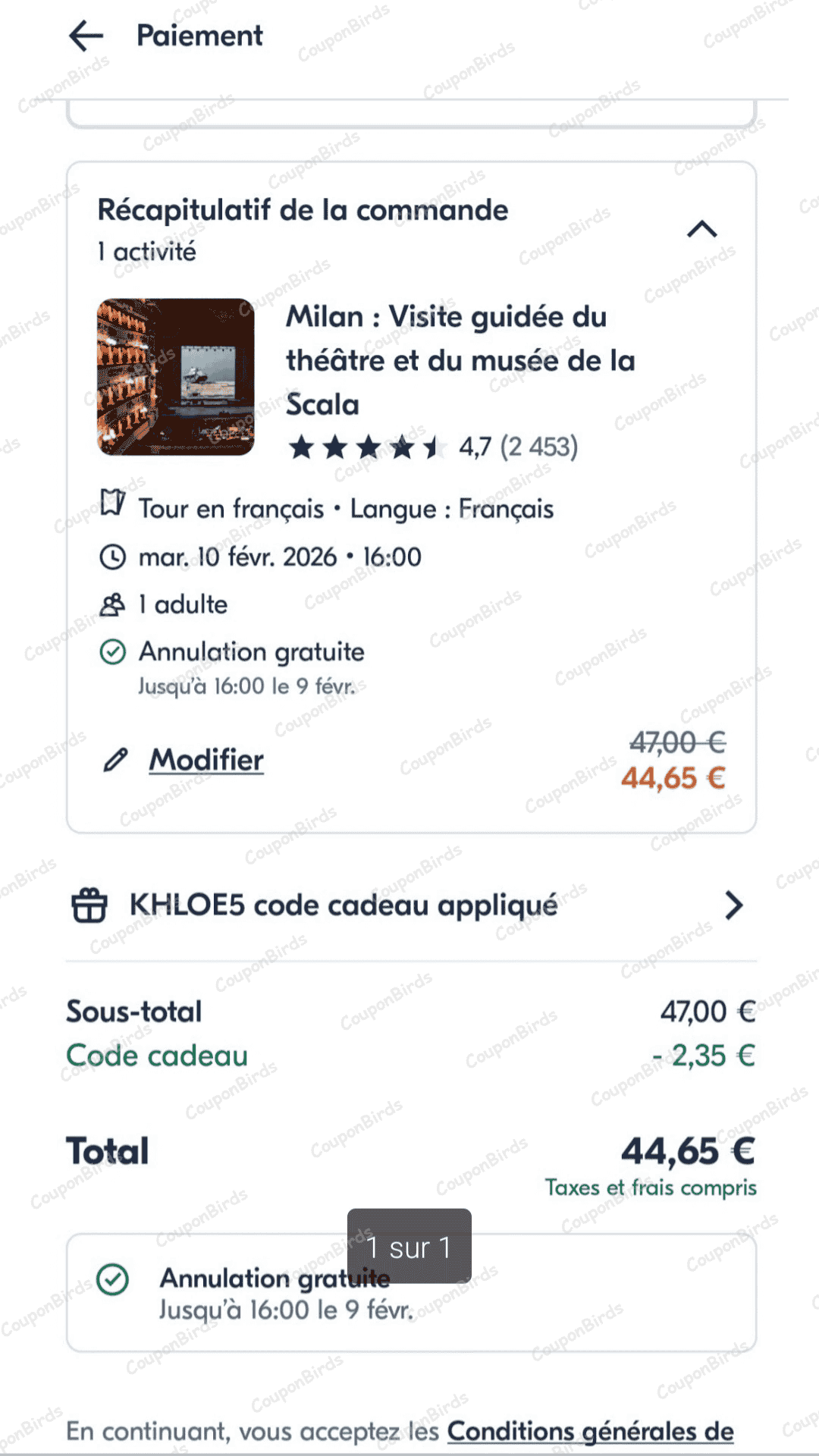 5% GetYourGuide Promo Code Verification Screenshot