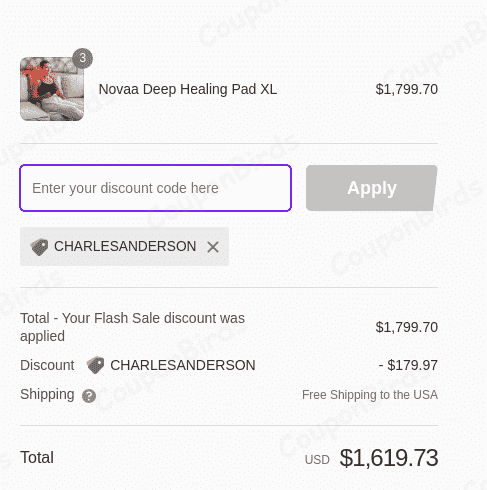 10% NovaaLab Promo Code Verification Screenshot