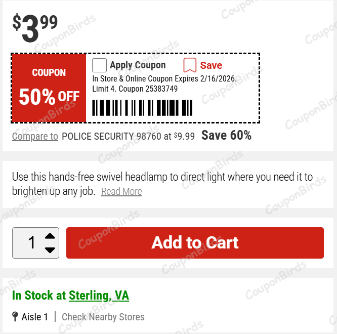 50% Harbor Freight Promo Code Verification Screenshot