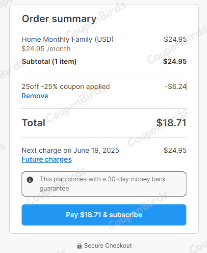 25% TTRS Promo Code Verification Screenshot