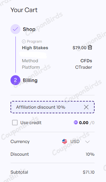 10% The5ers Promo Code Verification Screenshot