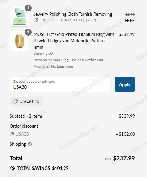30% Larson Jewelers Promo Code Verification Screenshot