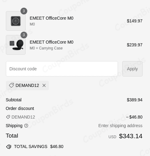12% Emeet Promo Code Verification Screenshot