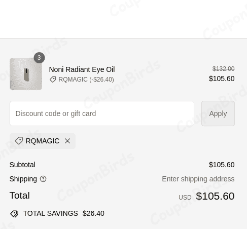 20% KORA ORGANICS Promo Code Verification Screenshot
