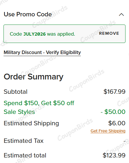 $50 Ariat Promo Code Verification Screenshot