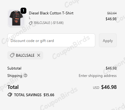 25% Baltini Promo Code Verification Screenshot