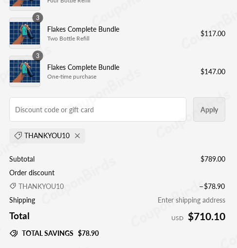 10% Flakes Promo Code Verification Screenshot