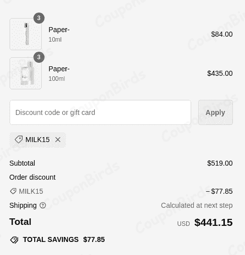 15% Commodity Fragrances Promo Code Verification Screenshot
