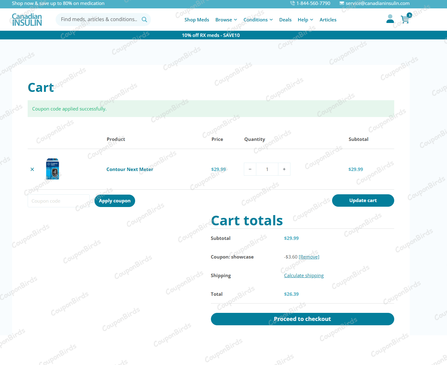 12% Canadian Insulin Promo Code Verification Screenshot