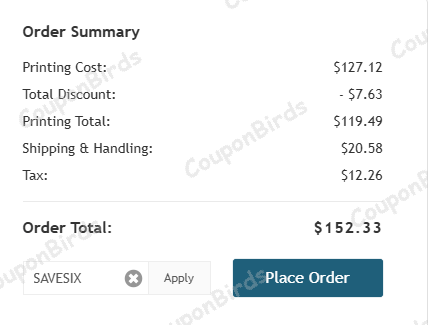 6% PsPrint Promo Code Verification Screenshot