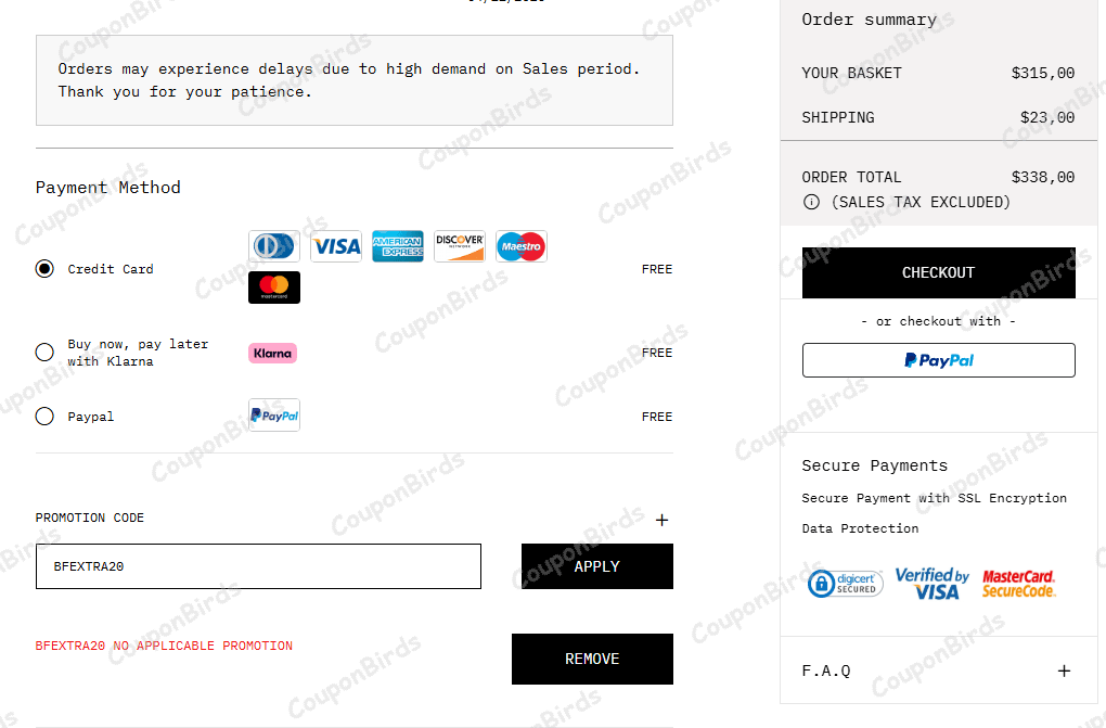 20% Off-White Promo Code Verification Screenshot