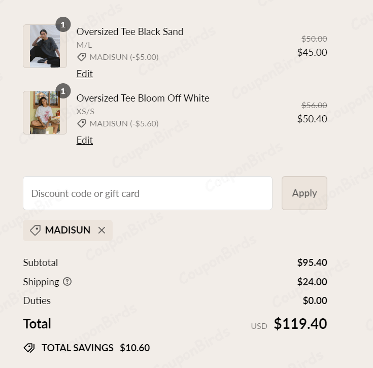 10% Indigo Luna Promo Code Verification Screenshot
