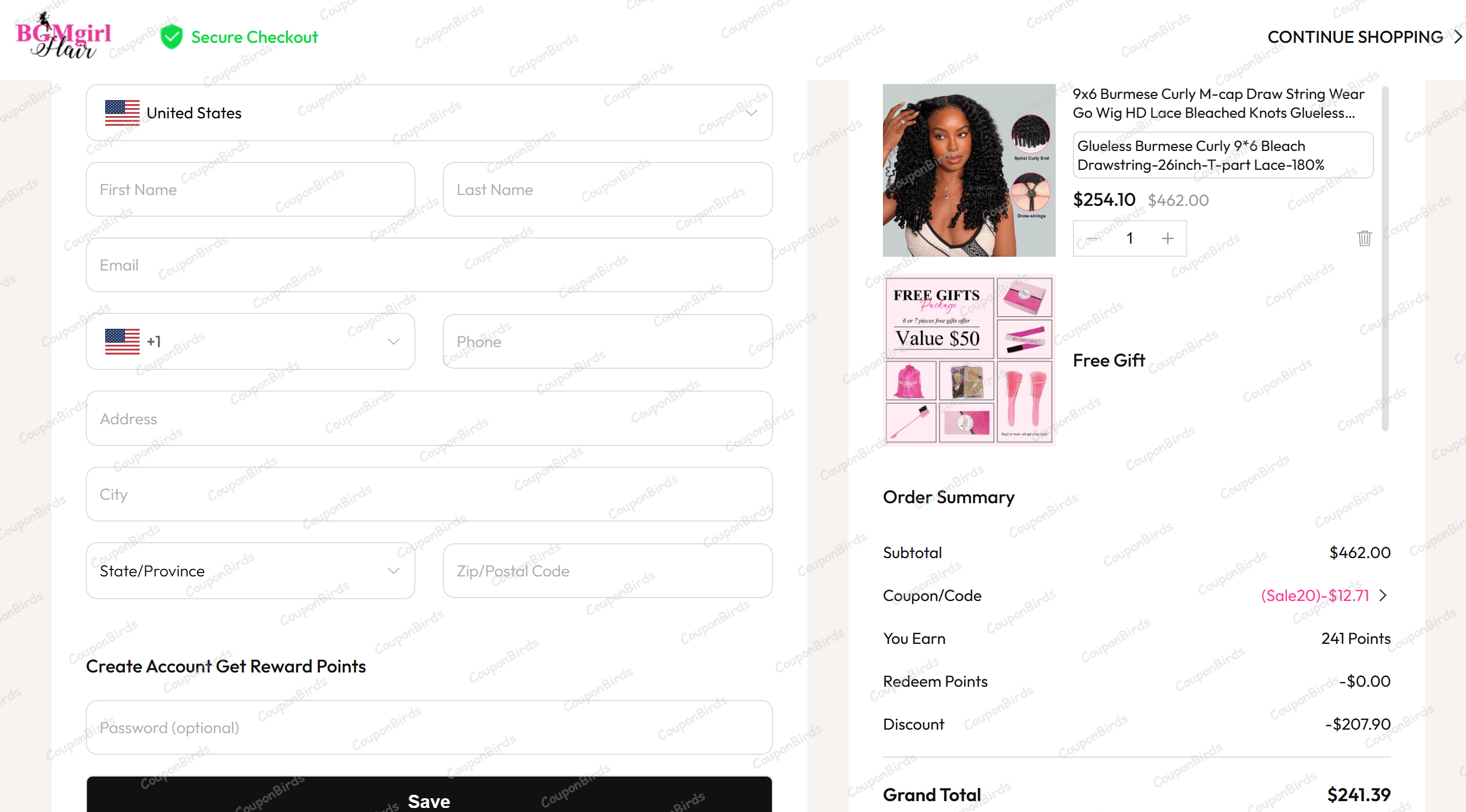 5% BGMgirl Promo Code Verification Screenshot