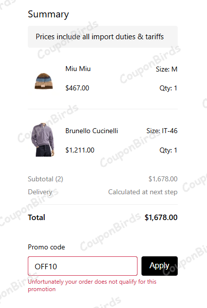 10% SENSER Promo Code Verification Screenshot