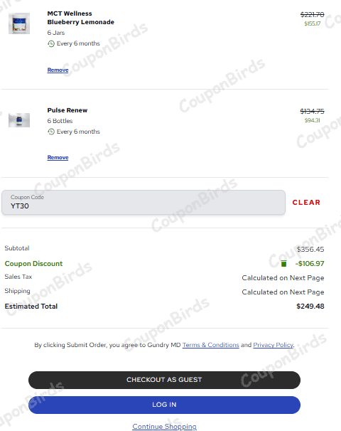 30% Gundry MD Promo Code Verification Screenshot