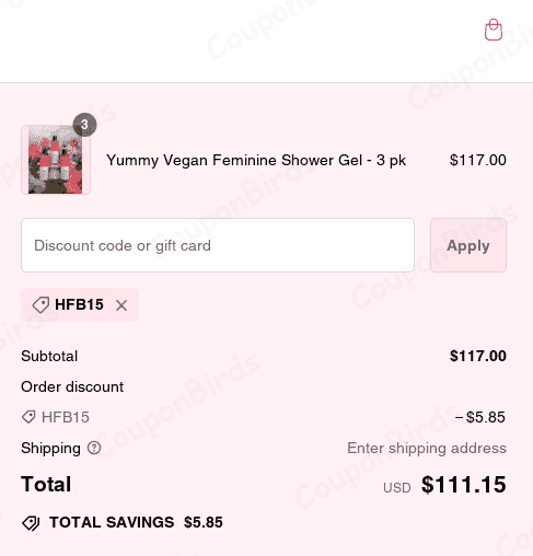 5% Her Fantasy Box Promo Code Verification Screenshot