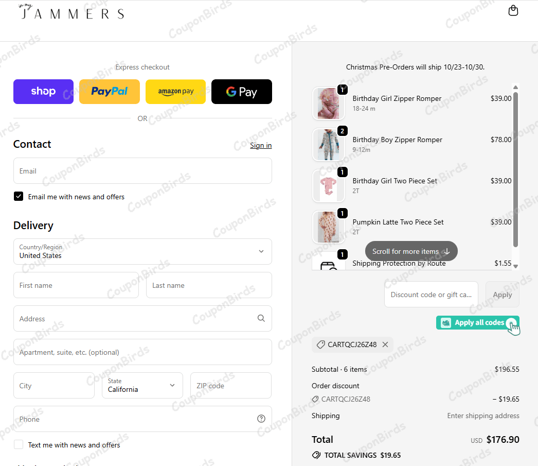 10% In My Jammers Promo Code Verification Screenshot