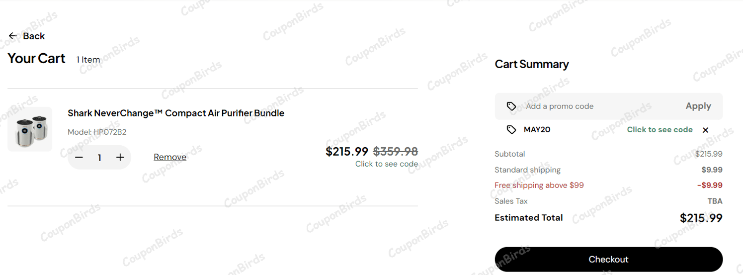20% SharkNinja Promo Code Verification Screenshot