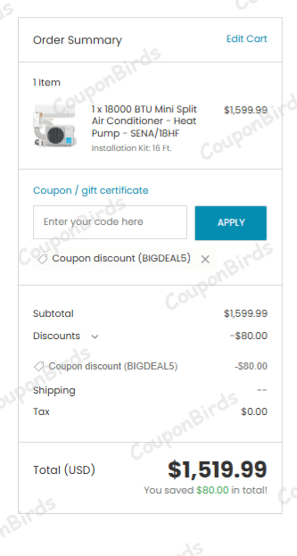 5% Senville Promo Code Verification Screenshot