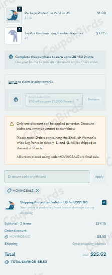 25% Coco Moon Hawaii Promo Code Verification Screenshot