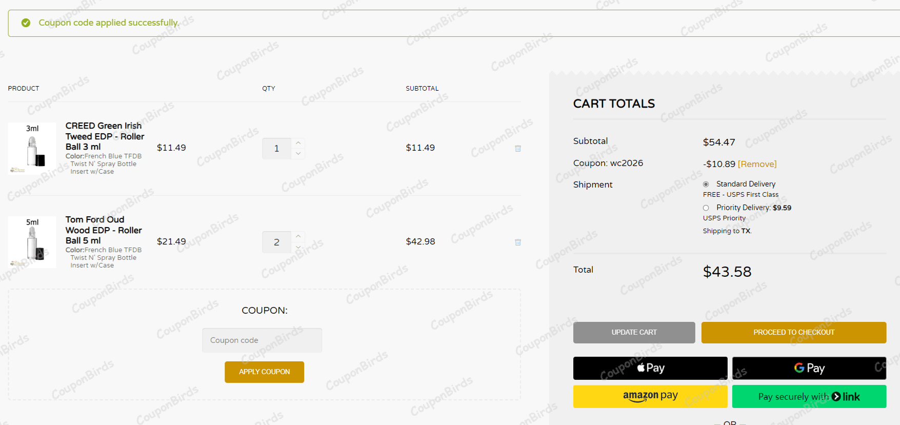 CODE Decant Boutique Promo Code Verification Screenshot