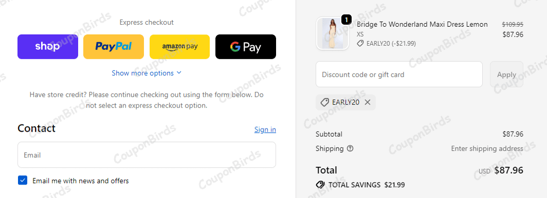 20% Hello Molly Promo Code Verification Screenshot