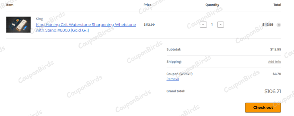 6% Hocho Knife Promo Code Verification Screenshot