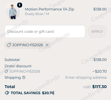 15% Johnnie-O Promo Code Verification Screenshot