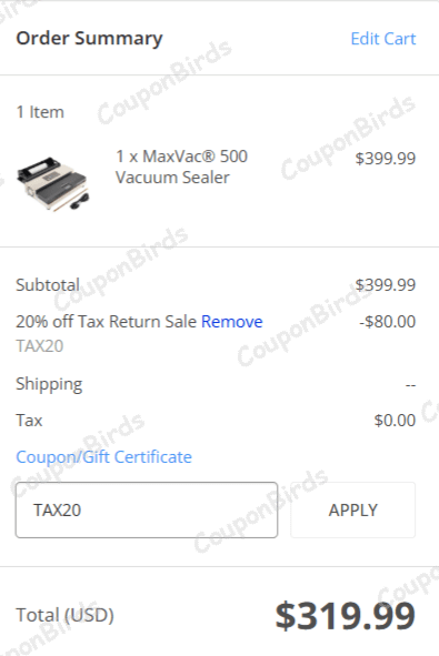 20% LEM Products Promo Code Verification Screenshot
