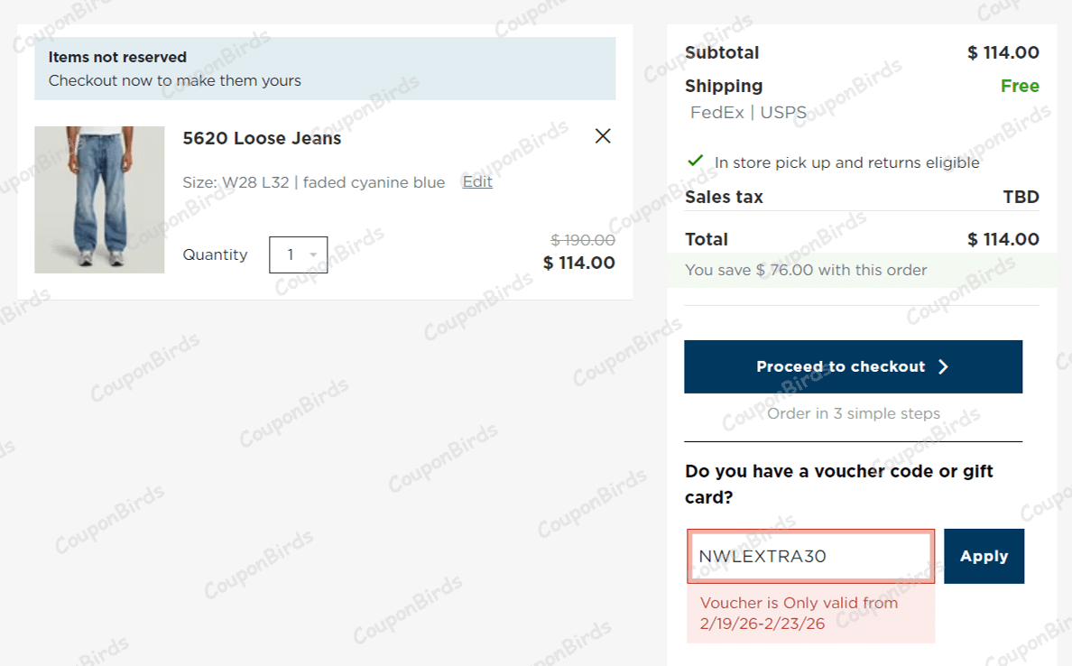 30% G-Star Promo Code Verification Screenshot